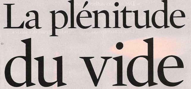 La plénitude du vide
